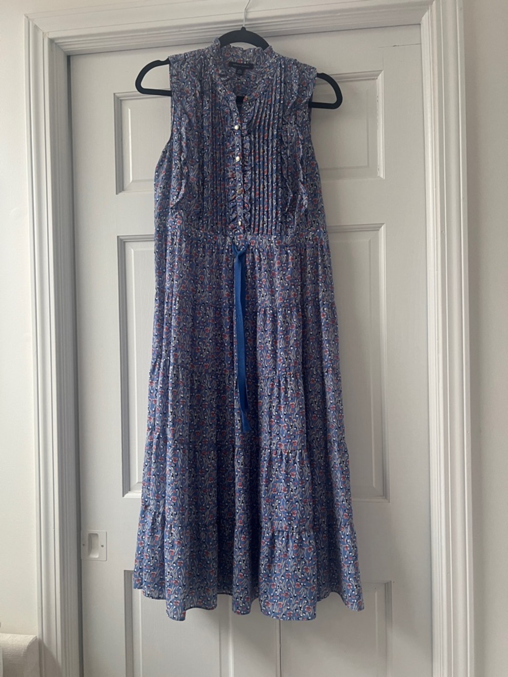 Tommy Hilfiger Blue Floral Ruffle prairie dress